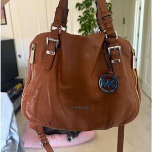 Michael Kors leather satchel. Gently used. Silver hardware!
